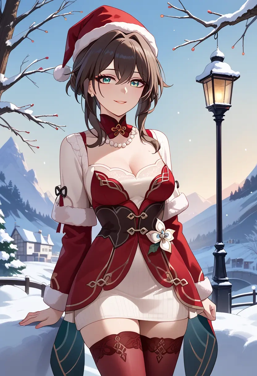 star rail,ruan mei,Christmas,sweater dress,stockings  - 